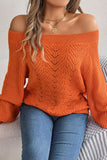 Fuchsia Off the Shoulder Long Sleeves Knit Sweater