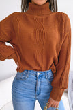 Black High Neck Long Sleeves Knit Sweater Top