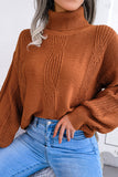 Black High Neck Long Sleeves Knit Sweater Top