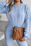 Grey Knit Long Sleeves Sweater Top