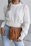 Grey Knit Long Sleeves Sweater Top