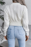 Grey Knit Long Sleeves Sweater Top