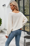 Black One Shoulder Long Sleeves Knit Sweater Top