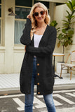 Black Knit Long Sleeves Long Cardigan Sweater