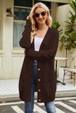 Black Knit Long Sleeves Long Cardigan Sweater