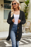 Black Knit Long Sleeves Long Cardigan Sweater