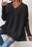 Black V Neck Long Sleeves Sweater