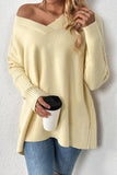 Black V Neck Long Sleeves Sweater