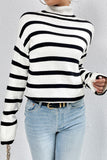 Black Striped Turtleneck Sweater