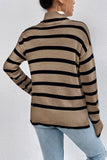 Black Striped Turtleneck Sweater