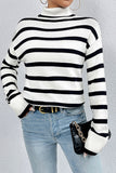 Black Striped Turtleneck Sweater