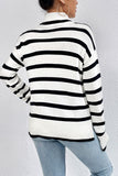 Black Striped Turtleneck Sweater