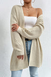 Apricot Loose Mid-Length Knitted Cardigan