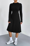 Black A-Line Slim Fit Knit Two Piece Sweater Skirt