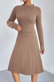 Black A-Line Slim Fit Knit Two Piece Sweater Skirt