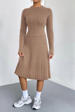 Black A-Line Slim Fit Knit Two Piece Sweater Skirt