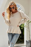 Khaki Waisted Long Sleeve Knitted Cardigan