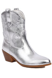 Golden Low Chunky Heel Western Cowgirl Boots