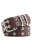 Boho Black Vintage Rivet Wide Leather Belt