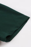 Dark Green V Neck Single Breasted 1950s Dress