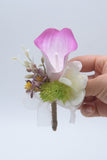 Pink Men Boutonniere for Formal Wedding Party