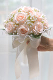 Pink Artificial Roses Bouquet for Wedding