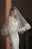 White Classic Two Tier Bridal Veil