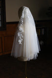 White Elegant Appliqued Bridal Veil