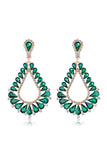 Dark Green Crystal Marquise Bridal Earrings