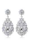 White Crystal Bridal Wedding Earrings