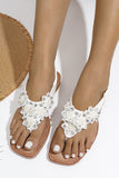 Comfortable White Ankle Strap Womens Flat Sandal