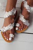 Boho White Lace Flat Women Sandals