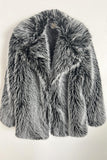 Brown Open Front Shaggy Women Faux Fur Coat