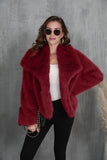 Black Shawl Lapel Short Fitted Women Faux Fur Coat