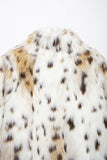 White Leopard Women Winter Faux Fur Coat