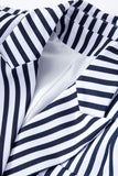 White Blue Striped Women's Blazer