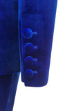 Royal Blue Velvet Single Button Women's Suits