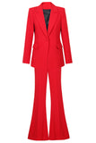 Fuchsia One Button Peak Lapel Women Suits