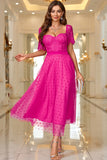 Pink A Line Maxi Formal Dress With Lace