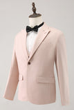 Light Pink Peak Lapel One Button 3 Piece Formal Suits