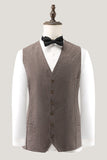 Brown Notched Lapel 3 Piece Single Breasted Men's Formal Suits