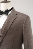 Brown Notched Lapel 3 Piece Single Breasted Men's Formal Suits