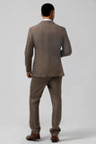 Brown Peak Lapel 3 Piece Single Breasted Men's Formal Suits