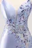 Sparkly Blue Sequined Floral Tight Short Cockrail Dress with Beading