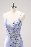 Sparkly Blue Sequined Floral Tight Short Cockrail Dress with Beading