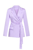 Lilac Notched Lapel Slim Fitted Women's Blazer