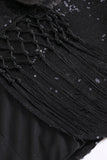 Sparkly Black Women's Prom Blazer with Fringes