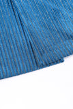 Peacock Blue Stripes Notched Lapel 2 Pieces Women Suits with Belt