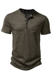 Khaki Regular Fit Crewneck Men's Polo Shirt with Button