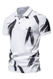 Black Men's Slim Fit Short Sleeves Cotton Polo Shirt